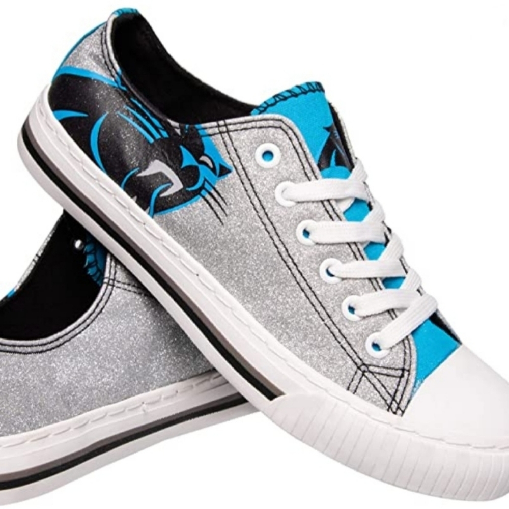 FOCO Ladies Carolina Panthers Canvas Sneakers 9.5